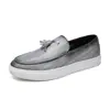 Nuevos zapatos de plataforma con flecos talla grande transfronterizos para hombre Moda europea y americana de pasarela Zapatos de cuero slip-on Personalidad del hombre Casual de negocios Zapatos de plataforma