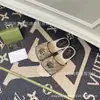 Chanclas de Pescador con Bordado Degradado Marca G 2024 Nuevas Sandalias Planas de Paja Tejida de Verano para Pareja con Hebilla Metálica Zapatos de Mujer para Exportación