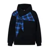 Sudadera con Capucha de Cuadros Estilo Americano para Mujer, Nueva Colección Otoño 2025, Top Holgado con Diseño de Nicho en Blanco y Negro