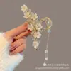 Grampo de Cabelo Minimalista de Pelo de Coelho para Mulheres, Presilha Exquisita de Moda com Pérolas, Temperamento de Fada com Strass Grande