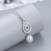 Versión coreana del colgante de perla de nota de plata S925 para mujer, collar de micro circonita Joker, cadena de clavícula, accesorios de bricolaje al por mayor