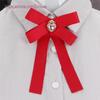 Roupa Camisa Gravata Borboleta Cor Sólida Fita Longa Gravata Broche de Flor Pin de Lapela Terno Feminino Estilo Chanel