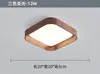 Série de luminárias de teto em madeira de nogueira estilo wabi-sabi, luz minimalista japonesa para corredor, luminária regulável em três cores para corredor e varanda