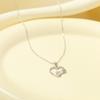 Bajo el Baniano Plata S925 Corazón Calado Collar de flor pequeña moda femenina exquisito lujo ligero regalo para novia cadena para clavícula joyería