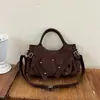 Bolso de ante retro de gran capacidad para debajo del brazo para mujer 2026 nuevo bolso cruzado de otoño e invierno estilo coreano bolso de un solo hombro para el día a día