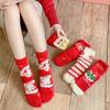 Calcetines de terciopelo de visón para mujer, invierno, engrosados, cálidos, año de nacimiento Rojo, Año Nuevo, año del dragón lindo, llenos de bendición, longitud a media pantorrilla