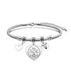 Pulsera europea y americana transfronteriza de acero inoxidable hueso de serpiente Pulsera conmemorativa del Día de la Madre regalo festivo pulsera de acero de titanio con letras al por mayor