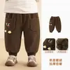 Calça Infantil Kaka Panda com Forro de Fleece Calça Longa para Meninos Roupa de Inverno Calça de Algodão Quente de Inverno para Bebê Calça Infantil Outono/Inverno para Meninas