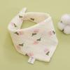 Babeiro de Muslin, Toalha Quadrada de Gaze com Botões de Pressão, Toalha Quadrada Pequena para Bebê de Creche, Toalha Triangular de Gaze de Quatro Camadas Anti-Vômito