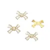 Joyería Hecha a Mano DIY Exquisito Colgante de Collar con Forma de Lazo Amarillo Micro-Incrustado Accesorios de Joyería