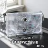Porta-Cartões Dupla Camada de PVC Estilo Japonês, Bolsa de Gelatina Transparente Destacável, Bolsa para Guardar Pequenos Itens, Porta-Chaves, Bolsa de Pendurar