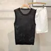 Verano Nuevo Elegante Versátil Adelgazante Chaleco Diseño Femenino Sentido de Diseño Nicho Holgado Conjunto de Dos Piezas Top Moderno
