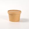 Cubos Redondos de Papel Kraft Personalizados al por Mayor para Gachas, Cubos para Sopa, Tazones de Papel con Tapas, Cajas de Almuerzo para Llevar, Cajas de Comida Rápida, Contenedores Redondos Engrosados y Duraderos