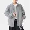 Chaqueta con Cuello Texturizado Estilo Old Money Vintage para Hombre Invierno Forrada de Polar Gruesa Marca Americana de Moda Cárdigan Abrigo para Hombre