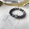 Qiaoen joyería diseño creativo tallado a mano estrella meteorito león obsidiana plateada pulsera estilo nacional accesorios de vestuario antiguo para hombres y mujeres