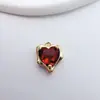 Colar Pulseira Artesanal DIY Coração de Pêssego Cobre Banhado a Ouro Acessórios Pingente Vidro Interno Zircônia Diamante de Amor Acessórios