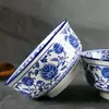 Cuenco de cerámica de porcelana azul y blanco, engrosado para uso doméstico, resistente al calor, tazón grande para restaurantes, adecuado para servir fideos con res, fideos para hot pot, sopa y fideos mixtos