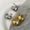 Aretes de Bola Dorada Semicírculo Grueso Forma de C Hueco Minimalista 2026 Nuevos Aretes de Esfera Irregular Aretes de Moda Tendencia para Mujeres