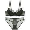 9256 Conjunto de Lencería Sexy de Encaje Ultrafino Talla Grande 95Cd Estilo Push-Up Estilo Europeo y Americano Deseo Puro Sin Bultos