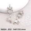 Accesorios para joyería de aleación DIY Colgante de collar con forma de corazón LOVE, corona, llave, colgante decorativo para ropa
