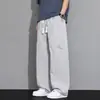 Pantalones casuales rectos de talla grande para hombre, nueva marca de moda estilo americano 2026, pantalones largos casuales holgados de pierna ancha para hombre