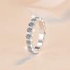 Anillo de Plata de Ley 925 Modelo Nuevo Transfronterizo para Mujer, Anillo de Moissanita Simulada, Chapado en Pt950, Anillo de Dedo Índice y Meñique de Moda