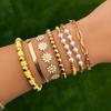 Joyería transfronteriza europea y americana estilo metal hebilla nariz de cerdo pulsera cadena de cuentas redondas pulsera creativa de arcilla polimérica suave color margarita