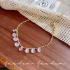 Pulseira de Franja Dupla Fileira Uva Cristal Gota Quebrada Estilo Resort Moda de Nicho Luxo Leve Alta Qualidade Pulseira Atacado