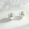 Liyin Liyin Pendientes de Perla Redonda Brillante de Lujo Accesible Pendientes de Moda Simples para el Trabajo para Mujer