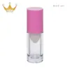 Venda direta do fabricante: Tubo de blush transparente de 7ml com aplicador de esponja, frasco redondo reto de AS para blush, frasco recarregável com batoque interno, embalagem cosmética