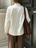 2026 nova moda casual feminina transfronteiriça europeia e americana camisa de manga comprida listrada com gola alta top longo