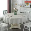 Mantel redondo grande para mesa de restaurante, mantel redondo de PVC de plástico para hotel, mantel redondo para comedor, impermeable, a prueba de aceite, lavable
