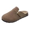 Sapatos Femininos 2024 Novos Primavera e Verão Sola Grossa Versáteis Estilo Birkenstock Bico Fechado Mule Slip-On para Uso Externo