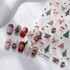 Pegatinas de Uñas Navideñas en Relieve 3D Papá Noel Ciervo Lindo Oso Retro Estéreo Helado Delgado Resistente Pegatinas de Arte para Uñas
