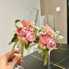 Un Par de Copas para Brindis de Boda, Copas de Champaña Hechas a Mano en Corea con Decoración de Flores Artificiales DIY, Regalos de Compromiso y Boda, Copas
