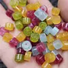 Contas de Jade Cor Aquamarina de Corte Reto, Contas de Ábaco, Contas de Jade Soltas, Amarelo Óleo de Galinha, Vermelho Rosa, Contas Espaçadoras Verde Fruta, Contas para Joias