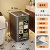 Cubo de basura doméstico de gran capacidad, modelo nuevo, lujo ligero, para cocina, baño, inodoro, sala de estar, con tapa y pedal