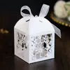 Caja de Dulces Grabada con Láser para Cumpleaños de Niños Caja de Dulces con Cinta Personalizada Caja de Dulces con Forma de Hoja Hueca en Stock