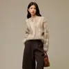 Suéter de mohair de moda europea y americana para mujer, tejido de punto con estampado de leopardo, nueva colección de principios de otoño, suéter retro de corte holgado, grueso
