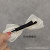 Pinza para el cabello coreana dulce para niña adulta, parte posterior de la cabeza, lazo de hilo de seda con puntos blanco cremoso, pinza de resorte, clip para coleta