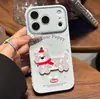 Suéter y bufanda diseño de cachorro adecuado para Apple 17 Pro Max, iPhone 16/15 Pro, funda de teléfono con ventana en forma de corazón