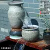 Aquário Antigo, Jarro de Cerâmica com Água Corrente Retrô, Ornamentos de Paisagismo de Chão com Cascata, Aquário Criativo Antigo, Tanque de Lótus