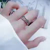 Anillos de Pareja Moneda de los Cinco Emperadores para Hombres y Mujeres, Diseño Único, Anillo Sencillo Vintage de Alta Gama, Joyería de Anillo Abierto de Doble Capa de Plata Tailandesa