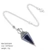 Pendente Pendulum de Cristal Natural Mais Vendido no Exterior Coroa Acessórios de Yoga Meditação Cone Hexagonal Frequência Ajustável Pendulum de Resina
