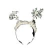 Diadema de felpa con copos de nieve para mujer, horquilla para el pelo, tocado navideño, decoración de estilo princesa para otoño e invierno.