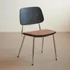 Silla de comedor retro nórdica para sala de estar del hogar, silla con respaldo de madera maciza, silla de diseño para reuniones, mesa y sillas de comedor vintage para cafetería