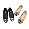 Nuevos zapatos planos para mujer con doble C, diseño de rombos, moño, punta fina, punta redonda y una suela flexible y resistente al calor que se puede recortar.