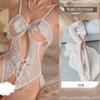 Lencería Sexy Soportes de Acero Levanta Pecho Pequeño Chaleco de Encaje Grande Tentación Provocación Transparente Mono Pijama Mujer