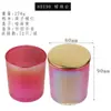 Taza de vidrio electrochapado para vela DIY hecha a mano casera recipiente para vela de aromaterapia de cera de soja Portavelas decoración taza vacía venta al por mayor