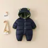 Ropa de invierno con capucha, abrigo de algodón grueso, mameluco de bebé, forro polar, mameluco cálido y súper lindo, ropa de abrigo de invierno